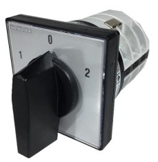 Comutator 32A 11kW 3 poli 1-0-2 IP40 rotativ inversor de sens motor 65x65mm