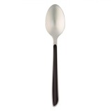 Lingură Tac&acirc;muri Negre, Oțel Inoxidabil, M&acirc;ner Negru, 22cm, Oem