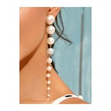 Cumpara ieftin Cercei Lungi, Perle Albe - 650897