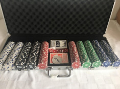 Trusa Poker 500 jetoane inscrip?ionate diplomat aluminiu Nou 11.5 g. SIGILAT! foto