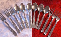 SET LINGURITE SI FURCULITE ARGINTATE PLACATE CU ARGINT 12.5 CM