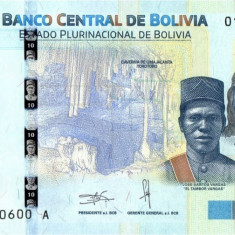 BOLIVIA █ bancnota █ 10 Bolivianos █ 1986 (2018) █ P-248 █ UNC █ necirculata