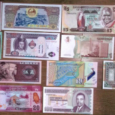 COLECTIE LOT 15 BANCNOTE DIFERITE DIN 15 TARI UNC **