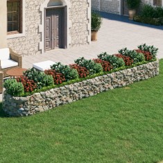 vidaXL Strat &icirc;nălțat gabion, 600x100x50 cm, fier galvanizat