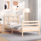 Gossi cadru de pat cu tablie, 90x200 cm, lemn masiv