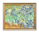Cumpara ieftin Tablou celebru inramat pictat manual, Irisi la Saint-Remy - 55x45cm ulei pe panza reproducere Vincent van Gogh, gata de agatat pe perete