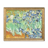Tablou celebru inramat pictat manual, Irisi la Saint-Remy - 55x45cm ulei pe panza reproducere Vincent van Gogh, gata de agatat pe perete