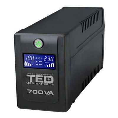 UPS NOU TED Electric 700VA / 400W Line Interactive, 2 iesiri schuko, Display LCD NewTechnology Media foto