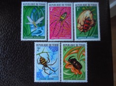 Ciad-Fauna ,insecte-serie completa,nestampilate foto
