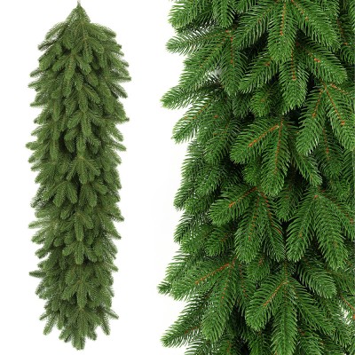 Ghirlanda de Craciun cu Ace 3D PE Pin Premium din Crengute de Brad Artificial, Lungime 100cm, Diametru 30cm foto