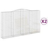 Cumpara ieftin Cosuri gabion arcuite, 2 buc, 400x50x220/240cm, fier galvanizat