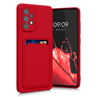 Husa Kwmobile pentru Samsung Galaxy A52/Galaxy A52 5G/Galaxy A52s 5G, Rosu, Silicon, KWM0000133I006C foto