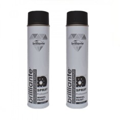 Pachet 2 x Vopsea Spray Brilliante pentru Jante Negru Mat 600 ml