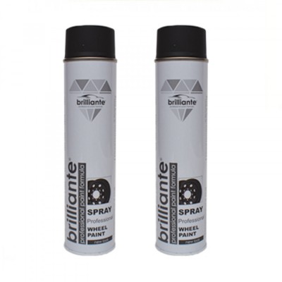Pachet 2 x Vopsea Spray Brilliante pentru Jante Negru Mat 600 ml foto