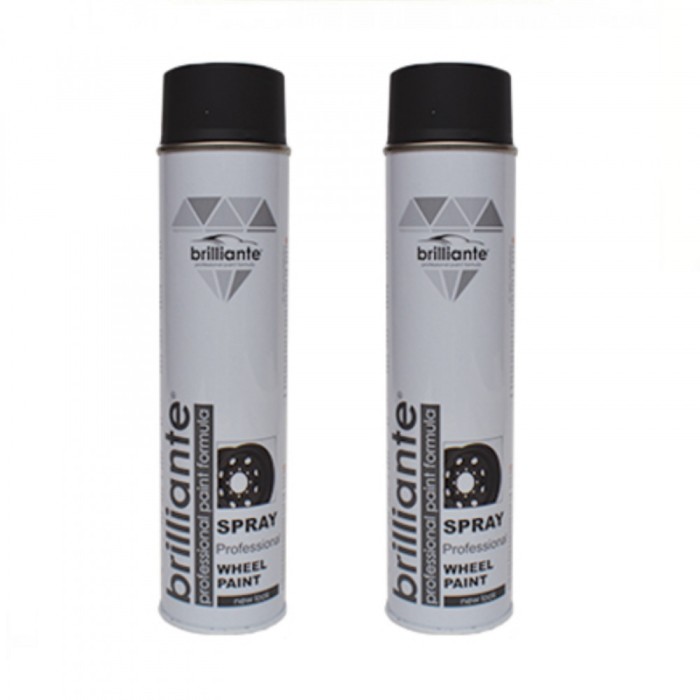 Pachet 2 x Vopsea Spray Brilliante pentru Jante Negru Mat 600 ml