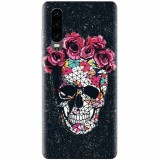 Husa silicon pentru Huawei P30, Colorful Skull Roses Space