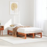 VidaXL Cadru pat fără saltea, maro ceruit, 75x190 cm, lemn masiv pin