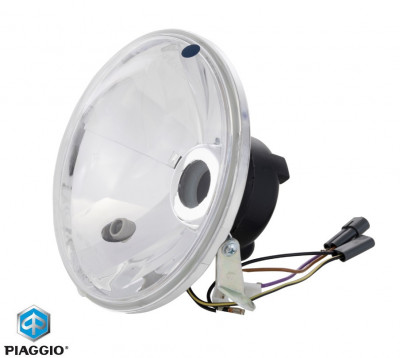 Far complet original Vespa COSA 1 - COSA 2 - P 125 X - P 150 X - P 200 X - PX 2T AC 125-150-200cc - compatibil cu bec halogen tip P43t foto