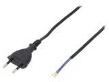 Cablu Negru PVC 5m 2x0,5mm2 CEE 7/16 2,5A