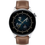 Smartwatch Huawei Watch 3 Galileo-L21E, corp din inox și curea maro din piele, LTE, Blister 55026819