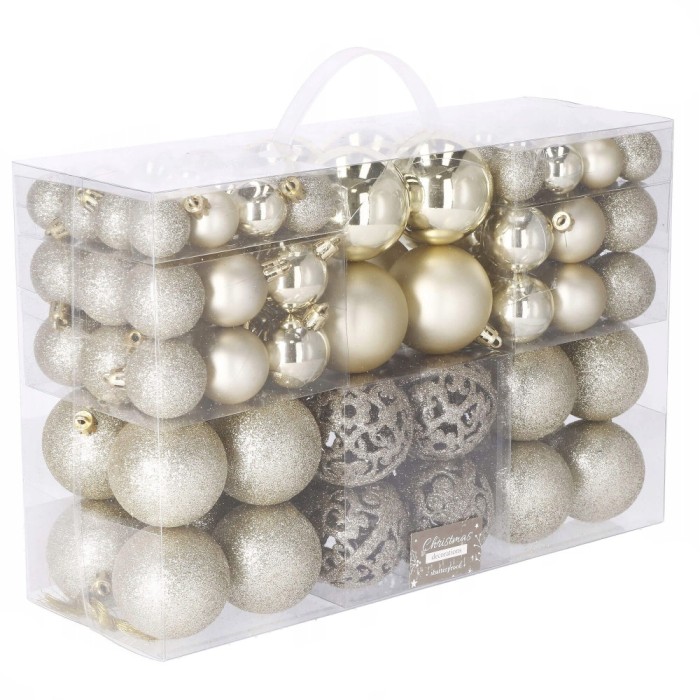 Set globuri de Craciun, 100 bucati, 3-6cm, auriu Household NewTrend