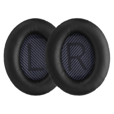 Set 2 Perne de urechi pentru casti Bose Quietcomfort 35/QuietComfort QC35 wireless II, Kwmobile, Negru, Piele ecologica, 44519.01 foto