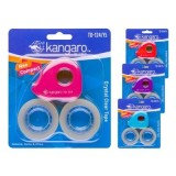 Dispenser birou Kangaro mini TD-124/Y3, cu 2 benzi adezive transparente incluse, diverse culori