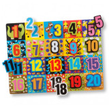 Melissa and Doug - Puzzle lemn in relief Numere de la 1 la 20, Melissa &amp; Doug