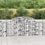 VidaXL Coșuri gabion arcuite 3 buc, 300x30x100/120 cm fier galvanizat