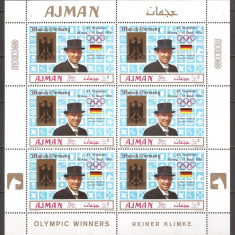 AJMAN SPORT J.O. DE VARA ( bloc dantelat cu supr.) MNH