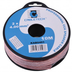 Cablu profesional pentru difuzor, 2 x 4 mm, lungime 10 m, Rosu/Negru foto