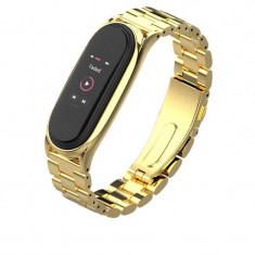 Curea otel inoxidabil Tech-Protect Stainless Xiaomi Mi Band 5/6/6 NFC Gold foto