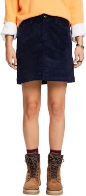 Fusta scurta din catifea ESPRIT, bleumarin, D 44, F 46 - OUTLET foto