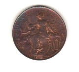 SV * Franta 10 CENTIMES 1902 * A TREIA REPUBLICA * MARIANNE +/- AUNC