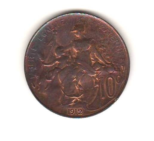 SV * Franta 10 CENTIMES 1902 * A TREIA REPUBLICA * MARIANNE +/- AUNC