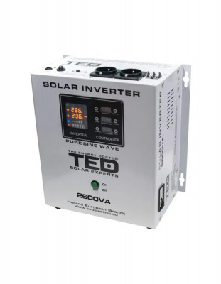 Invertor Solar Fotovoltaic Monofazat Off-Grid, 24V 2600VA 1800W MPPT cu unda sinusoidala pura, TED Electric foto