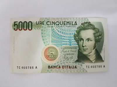 Italia 5000 Lire 1985 Noua foto