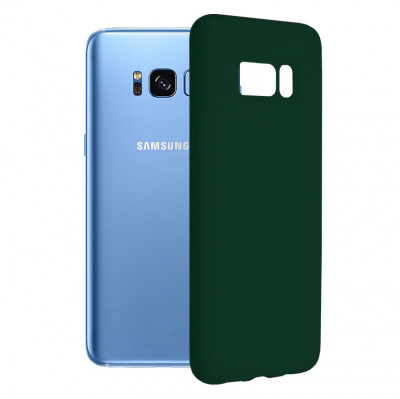 Husa pentru Samsung Galaxy S8 Plus, Techsuit Soft Edge Silicone, Dark Green foto