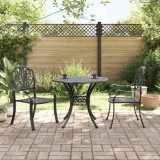 Cumpara ieftin Set mobilier bistro, 3 piese, negru, aluminiu turnat