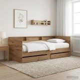 Cumpara ieftin Daybed cu sertar cu raft Stejar artizanal Lemn prelucrat