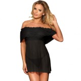 SUBBLIME - ROCHII ROCHIE SCURTĂ + TANGA NEGRU S/M