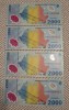 5 bancnote de 2000 lei 1999 UNC eclipsa