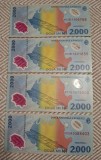 5 bancnote de 2000 lei 1999 UNC eclipsa