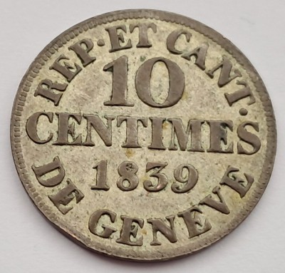 Elvetia, 10 Centimes 1839 Geneva foto