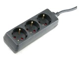 Prelungitor alimentare AS SCHWABE 3G1,5mm&sup2; 1,4m PVC negru 3 prize cod 13912