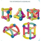 Set 36 Magnetic Sticks &ndash; Joc Educativ de Construcție cu 36 de Piese, Bile și Bețe Magnetice, Ideal pentru Copii 3+, Multicolor engros