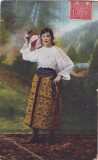 3540 - ETHNIC woman, Romania - old postcard - used - 1921