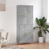 Dulap &icirc;nalt, gri beton, 69,5x34x180, lemn compozit