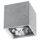 Lampă De Tavan Valde Gri Beton 1 Bec Pătrat Industrial De Interior