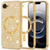 Husa premium iPhone 16e Techsuit Luxury Glitter MagSafe, auriu
